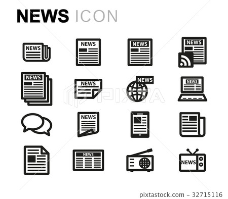 Vector line news icons set - Stock Illustration [32715116] - PIXTA