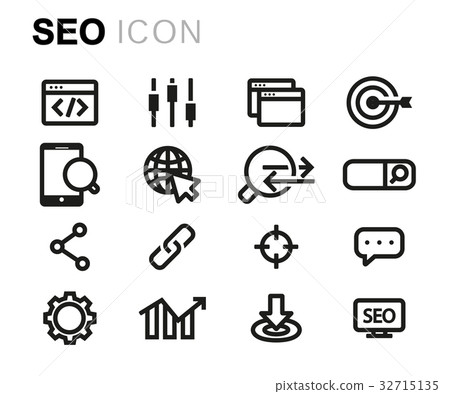 Vector line seo icons set - Stock Illustration [32715135] - PIXTA