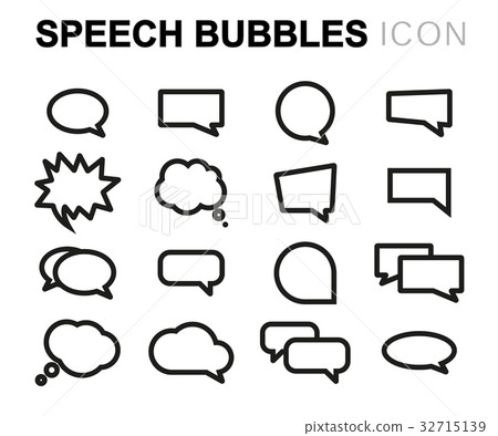 Vector line speech bubbles icons set - Stock Illustration [32715139 ...