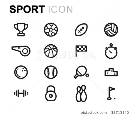 Vector line sport icons set Vector line sport icons set 32715140