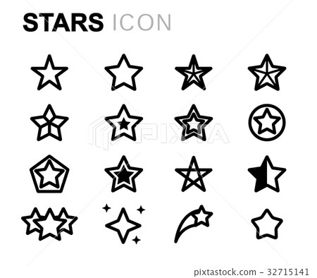 Vector line stars icons set Vector line stars icons set 32715141