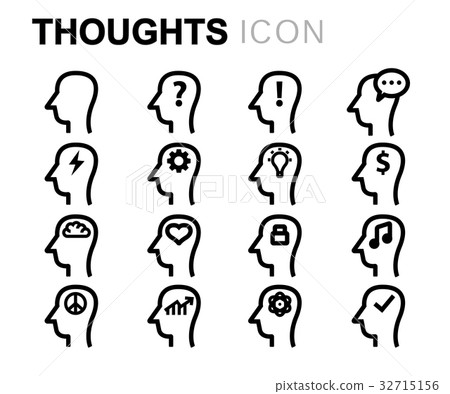 Vector line thoughts icons set - Stock Illustration [32715156] - PIXTA