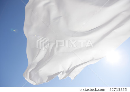 Blue sky and white curtain 32715855