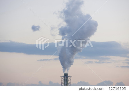 Smoke from the factory chimney 32716505