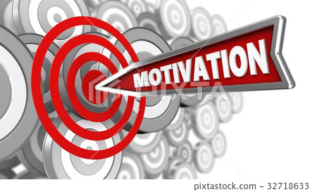 3d illustration of motivation arrow with target 3d illustration of motivation arrow with target 32718633