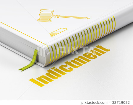 Law concept: book Gavel, Indictment on white 32719022