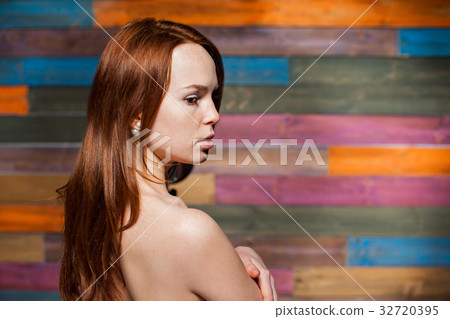 attractive pretty girl with red hair attractive pretty girl with red hair 32720395