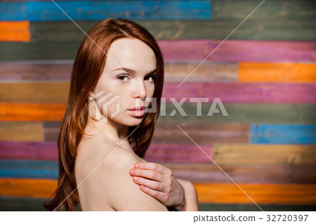attractive beautiful woman with red hair attractive beautiful woman with red hair 32720397