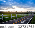 Sheep farm and Road bike in twilight. 32721762