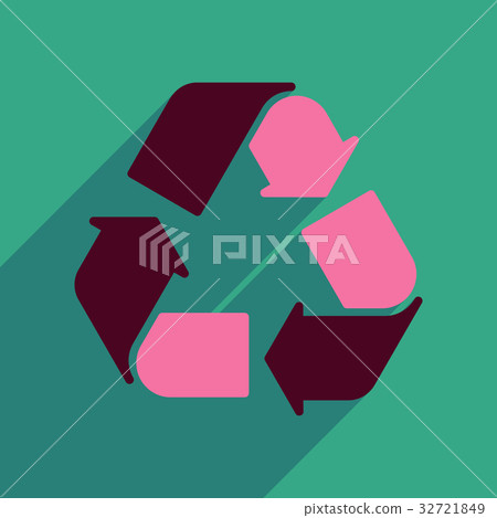 Flat web icon with long shadow arrows recycling-插圖素材 [32721849] - PIXTA圖庫