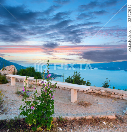 Observation area and  sea sunset (Croatia) 32722653