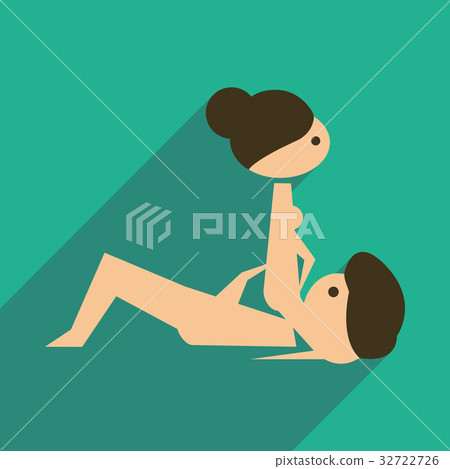 Flat web icon with long shadow Kamasutra 32722726