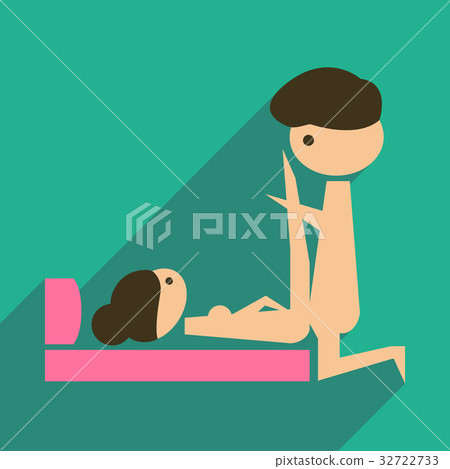 Flat web icon with long shadow Kamasutra 32722733