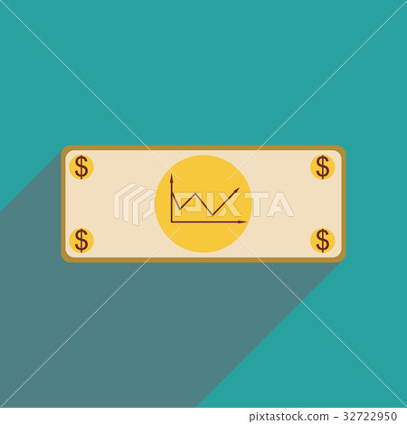Flat web icon with long shadow financial graph Flat web icon with long shadow financial graph 32722950
