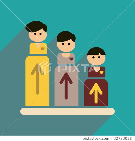 Flat web icon with long shadow people schedule - Stock Illustration ...