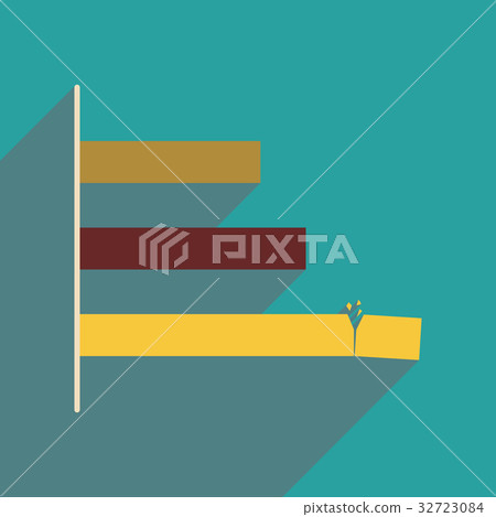 Flat web icon on white background economic graph   32723084