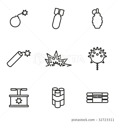 Vector line bomb icon set - Stock Illustration [32723311] - PIXTA