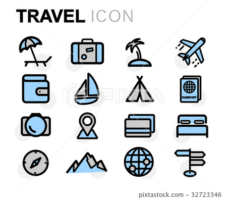 Vector flat line travel icons set - Stock Illustration [32723346] - PIXTA