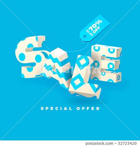 sale 3D sign blue invert sale 3D sign blue invert 32723420