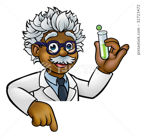Scientist Cartoon Character Holding Test Tube 32723472