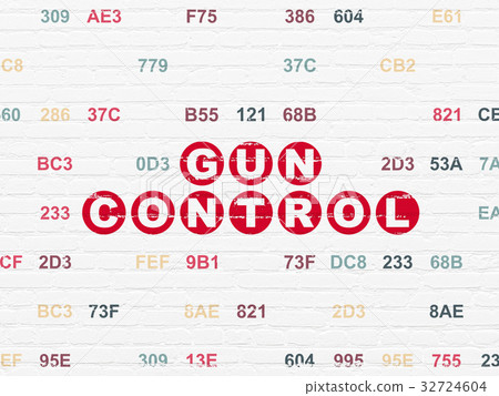 Protection concept: Gun Control on wall background Protection concept: Gun Control on wall background 32724604