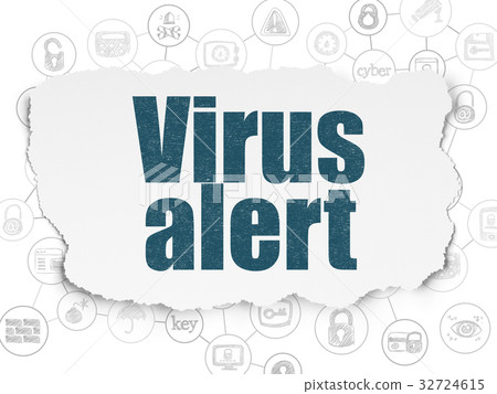 Privacy concept: Virus Alert on Torn Paper Privacy concept: Virus Alert on Torn Paper 32724615