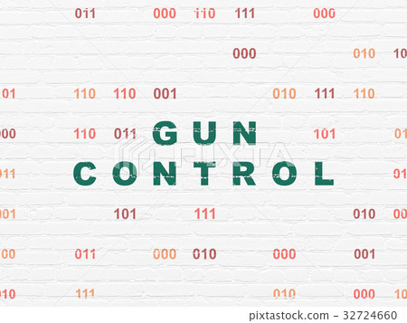 Privacy concept: Gun Control on wall background Privacy concept: Gun Control on wall background 32724660