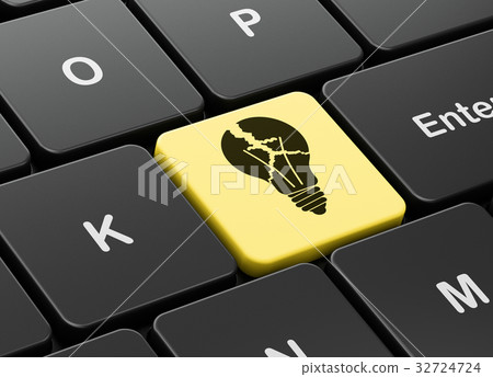 Finance concept: Light Bulb on computer keyboard 32724724