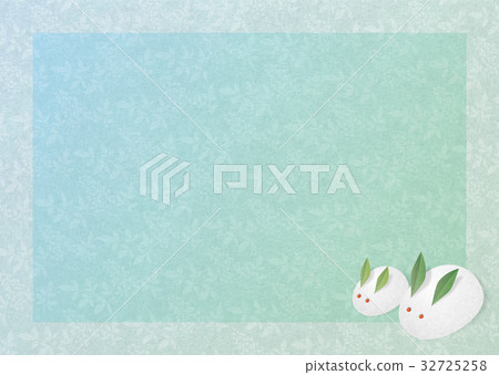 Snow Rabbit and Southern Pattern _ Blue b 32725258