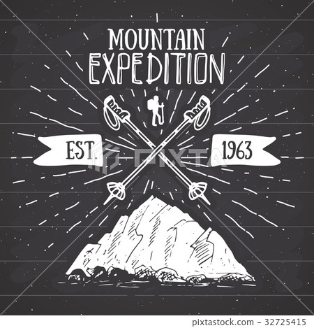 Mountain expedition vintage retro label vector Mountain expedition vintage retro label vector 32725415