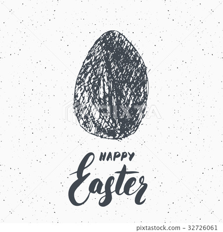 Happy Easter greeting card Retro vintage vector 32726061