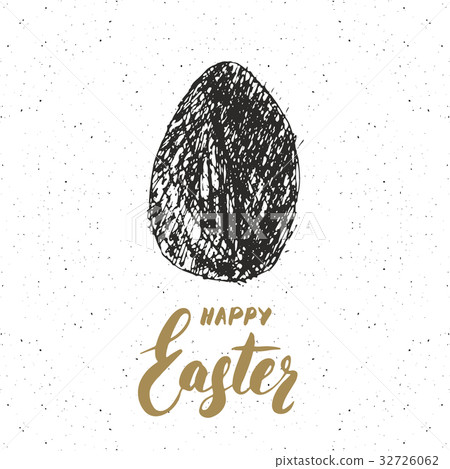Happy Easter greeting card Retro vintage vector 32726062