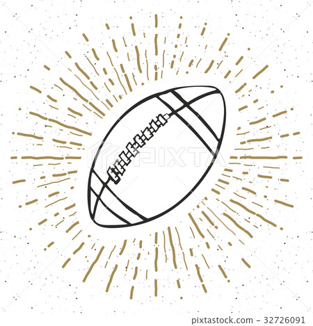 Vintage Label Football Rugby Ball Sketch Vector Stock Illustration Vintage Label Football Rugby Ball Sketch Vector Stock Illustration