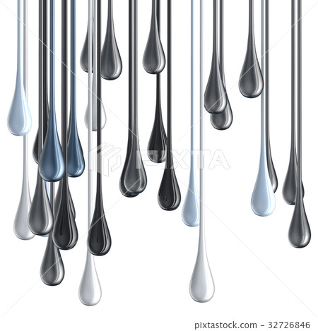 3D white and black glossy paint drop blobs 32726846