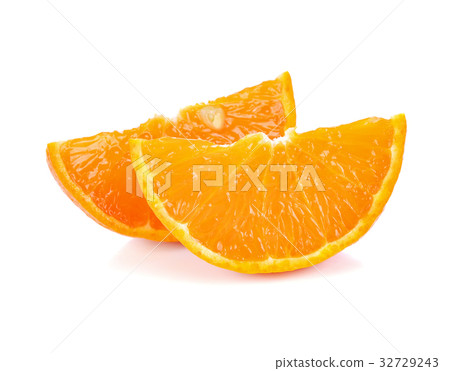 slice of orange fruit isolated on white 32729243