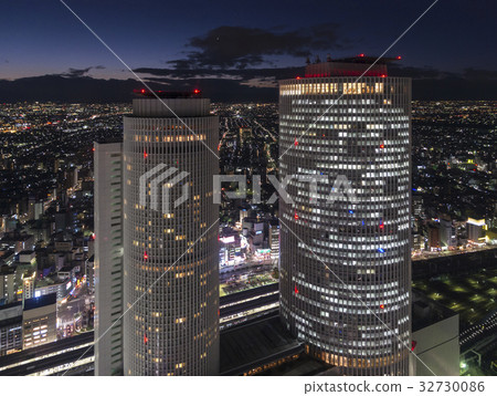 Nagoya JR Central Towers night view Nagoya JR Central Towers night view 32730086