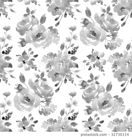 Watercolor floral vector seamless pattern - Stock Illustration ...
