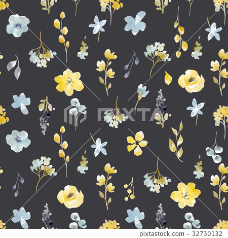 Watercolor floral vector seamless pattern 32730132