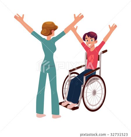 Medical rehabilitation, wheelchair gymnastics Medical rehabilitation, wheelchair gymnastics 32731523