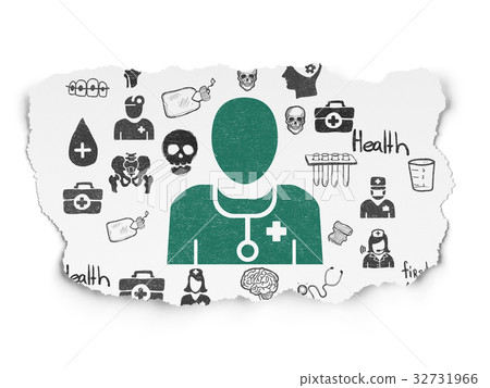 Health concept: Doctor on Torn Paper background Health concept: Doctor on Torn Paper background 32731966