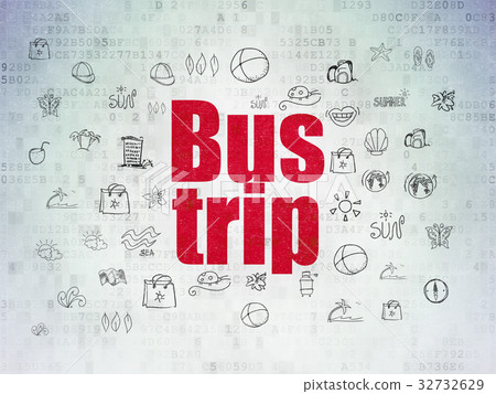 Vacation concept: Bus Trip on Digital Data Paper 32732629