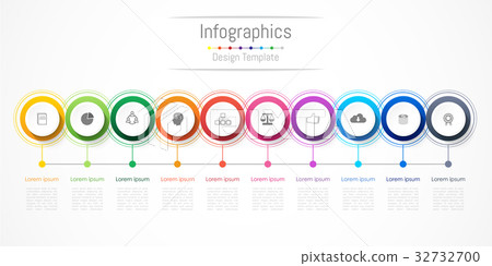 Infographic design elements with 10 options - Stock Illustration ...