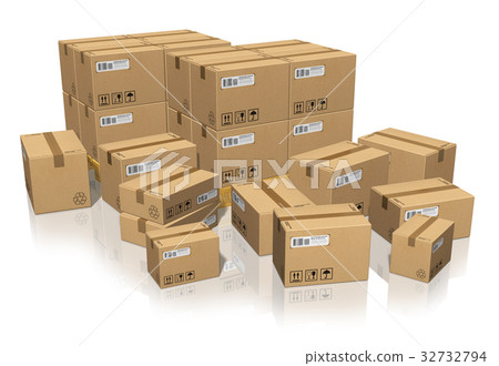 Set of different cardboard boxes 32732794