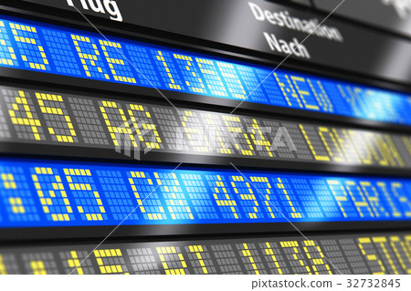 Airport arrival and departure board Airport arrival and departure board 32732845