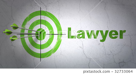 Law concept: target and Lawyer on wall background 32733064