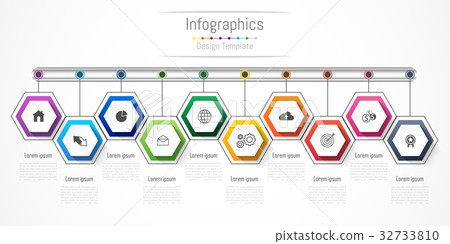 Infographic design elements with 10 options - Stock Illustration ...