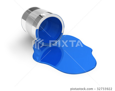 Blue spilled paint 32733922