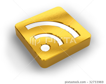 Golden RSS symbol Golden RSS symbol 32733969