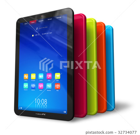 Set of color tablet computers 32734077