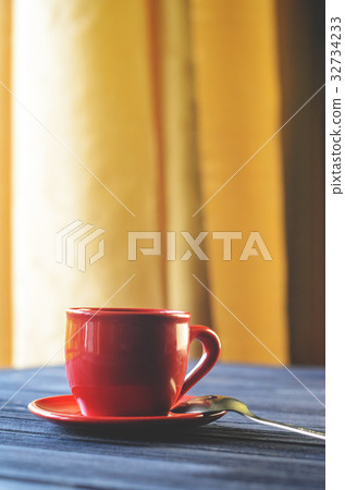 Classic double espresso on wood table Classic double espresso on wood table 32734233